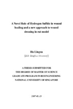 A novel role of hydrogen sulfide in wound healing and a new approach to wound dressing in rat model