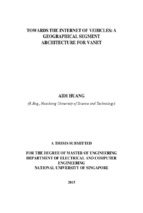 A geographical segment architecture for vehicular ad hoc networks