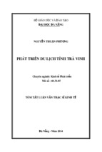 Phát triển du lịch tỉnh trà vinh