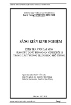 Kiểm tra vấn đáp môn giáo dục quốc phòng-an ninh khối 11 trong các trường trung học phổ thông