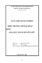 Hiệu trưởng chỉ đạo hoạt động giáo dục ngoài giờ lên lớp