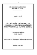 Tổ chức kiểm toán nội bộ tại công ty cổ phần xi măng vật liệu xây dựng xây lắp đà nẵng (coxiva)