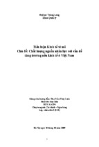 Tiểu luận kinh tế vĩ mô chủ đề chất lượng nguồn nhân lực với vấn đề tăng trưởng nền kinh tế ở việt nam