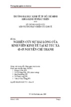 Nghiên cứu sự hài lòng của sinh viên kinh tế tại kí túc xá 43-45 nguyễn chí thanh