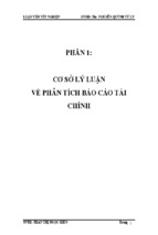 Cơ sở lý luận về phân tích báo cáo tài chính