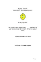 Phân tích các yếu tố ảnh hưởng đến động lực làm việc của nhân viên công ty cổ phần du lịch an giang