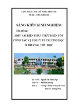 Skkn  hdngll; một vài biện pháp thực hiện tốt công tác y tế, vệ sinh trường học ở trường tiểu học