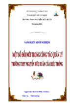 Một số đổi mới trong công tác quản lý trường thpt nguyễn hữu huân của hiệu trưởng