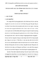 Skkn sinh hoc 8; sử dụng phiếu học tập để phát huy tính tích cựccủa học sinh trong dạy học sinh học