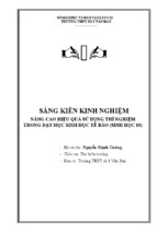 Nâng cao hiệu quả sử dụng thí nghiệm trong dạy học sinh học tế bào (sinh học 10)