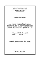 CÁC THUẬT TOÁN VỀ ĐIỀU KHIỂN  TƯƠNG TRANH VÀ CẬP NHẬT DỮ LIỆU  TRONG HỆ CƠ SỞ DỮ LIỆU PHÂN TÁN