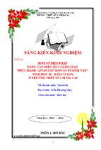 Một số biện pháp nâng cao hiệu quả giảng dạy bài 28 thực hành “quan sát vi sinh vật” sinh học 10 ban cơ bản