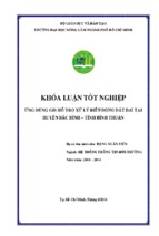 ứng dụng gis hỗ trợ xử lý biến động đất đai tại huyện bắc bình – tỉnh bình thuận