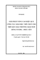 Giải pháp nâng cao hiệu quả công tác giáo dục thể chất cho trẻ mẫu giáo trường mầm non hùng vương - phúc yên