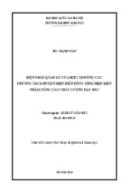 Tóm tắt luận văn biện pháp quản lý của hiệu trưởng các trường thcs huyện điện biên đông tỉnh điện biên nhằm nâng cao chất lượng dạy học