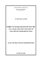 Luận văn thạc sĩ nghiên cứu sự hài lòng đối với công việc của cán bộ công chức viên chức sở công thương thành phố đà nẵng