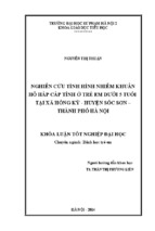 Nghiên cứu tình hình nhiễm khuẩn hô hấp cấp tính ở trẻ em dưới 5 tuổi tại xã hồng kỳ - huyện sóc sơn thành phố hà nội