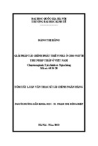 Tóm tắt luận văn thạc sĩ giải pháp tài chính phát triển nhà ở cho người thu nhập thấp ở việt nam