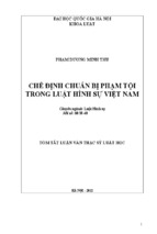 Tóm tắt luận văn chế định chuẩn bị phạm tội trong luật hình sự việt nam