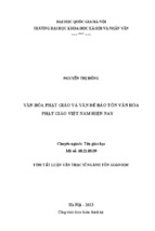 Tóm tắt luận văn thạc sĩ văn hóa phật giáo và vấn đề bảo tồn văn hóa phật giáo việt nam hiện nay
