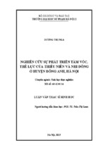 Nghiên cứu sự phát triển tầm vóc thế lực của thiếu niên và nhi đồng ở huyện đông anh, hà nội