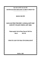 Tóm tắt luận văn thạc sĩ đảng bộ tỉnh vĩnh phúc lãnh đạo kết hợp kinh tế với quốc phòng