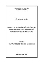 Nghiên cứu sự hài lòng đối với công việc của cán bộ công chức viên chức sở công thương thành phố đà nẵng