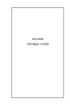 Tập bài giảng tin học cơ sở