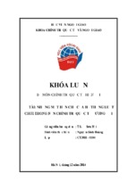 Khóa luận chính trị quốc tế hiện đại những mặt hạn chế của hệ thống luật chơi trong nền chính trị quốc tế đương đại