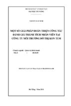 Luận văn thạc sĩ một số giải pháp hoàn thiện công tác đánh giá thành tích nhân viên tại công ty môi trường đô thị kon tum