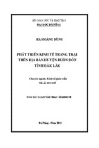 Luận văn thạc sĩ kinh tế phát triển kinh tế trang trại trên địa bàn huyện buôn đôn tỉnh đăklăk