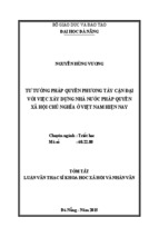 Luận văn thạc sĩ khoa học xã hội và nhân văn tư tưởng pháp quyền phương tây cận đại với việc xây dựng nhà nước pháp quyền xã hội chủ nghĩa ở việt nam hiện nay