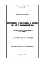 Luận văn thạc sĩ luật học người tiến hành tố tụng trong tòa án nhân dân theo luật tố tụng hình sự việt nam