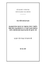 Luận văn thạc sĩ kinh tế marketing dịch vụ trong phát triển thương mại dịch vụ ở việt nam trong tiến trình hội nhập kinh tế quốc tế