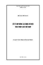 Tóm tắt luận văn thạc sĩ luật học xử lý hợp đồng lao động vô hiệu theo pháp luật việt nam