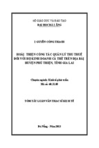 Luận văn thạc sĩ hoàn thiện công tác quản lý thu thuế đối với hộ kinh doanh cá thể trên địa bàn huyện