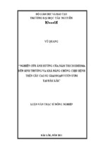 Luận văn thạc sĩ nông nghiệp nghiên cứu ảnh hưởng của nấm trichoderma đến sinh trưởng và khả năng chống chịu bệnh trên cây cao su giai đoạn vườn ươm tại đăk lăk