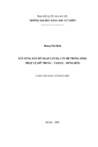 Luận văn thạc sĩ khoa học  xây dựng bản đồ ngập lụt hạ lưu hệ thống sông nhật lệ ( mỹ trung - tám lưu - đồng hới )