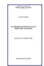 Luận văn thạc sĩ nông nghiệp so sánh một số giống ngô lai có triển vọng tại đắk lắk