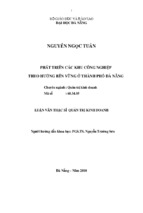 Luận văn thạc sĩ phát triển các khu công nghiệp theo hướng bền vững ở thành phố đà nẵng