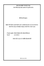 Luận án tiến sĩ kinh tế đầu tư nâng cao năng lực cạnh tranh của ngân hàng thương mại cổ phẩn ngoại thương việt nam