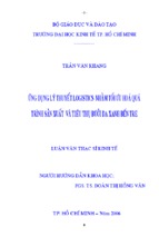 Luận văn thạc sĩ kinh tế  ứng dụng lý thuyết logistics nhằm tối ưu hoá quá trình sản xuất và tiêu thụ bưởi da xanh bến tre