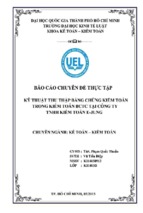 Báo cáo chuyên đề thực tập kỹ thuật thu thập bằng chứng kiểm toán trong kiểm toán bctc tại công ty tnhh kiểm toán e-jung