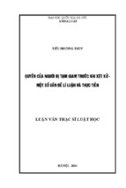 Tóm tắt luận văn thạc sĩ luật học quyền của người bị tạm giam trước khi xét xử – một số vấn đề lí luận và thực tiễn