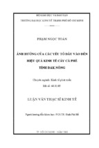 Luận văn ảnh hưởng của các yếu tố đầu vào đến hiệu quả kinh tế cây cà phê tỉnh đăk nông