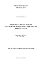 Luận văn thạc sĩ hoàn thiện công tác kế toán tại các doanh nghiệp trên địa bàn tỉnh gia lai