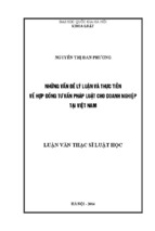 Tóm tắt luận văn thạc sĩ luật học những vấn đề lý luận và thực tiễn về hợp đồng tư vấn pháp luật cho doanh nghiệp tại việt nam