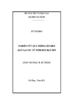 Luận văn thạc sĩ kỹ thuật  nghiên cứu quá trình lên men axit lactic từ tinh bột hạt mít