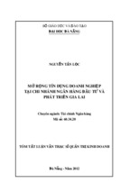 Luận văn thạc sĩ mở rộng tín dụng đối với doanh nghiệp tại chi nhánh ngân hàng đầu tư và phát triển nông thôn gia la