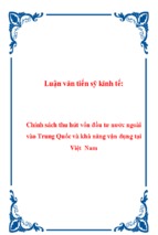 Luận văn tiến sỹ kinh tế chính sách thu hút vốn đầu tư nước ngoài vào trung quốc và khả năng vận dụng tại việt nam